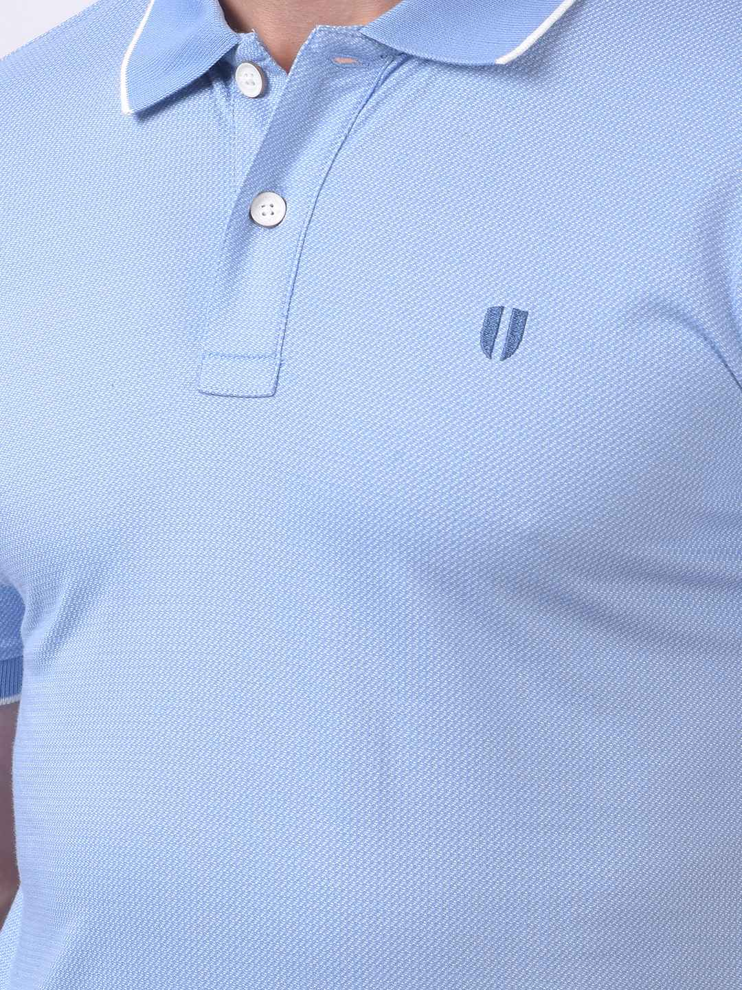 Numero Uno Men Light Blue Polo Neck T-Shirt